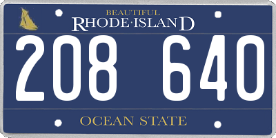 RI license plate 208640