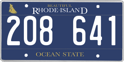 RI license plate 208641