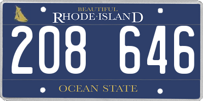 RI license plate 208646