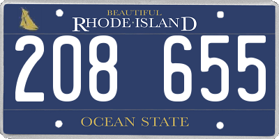 RI license plate 208655