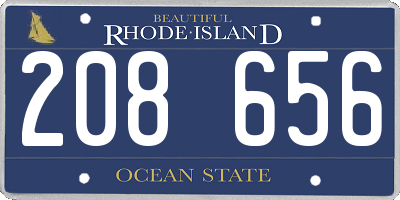 RI license plate 208656