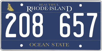 RI license plate 208657