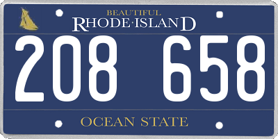 RI license plate 208658