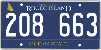 RI license plate 208663