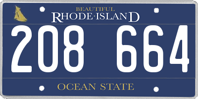 RI license plate 208664