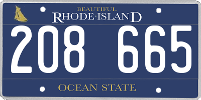 RI license plate 208665