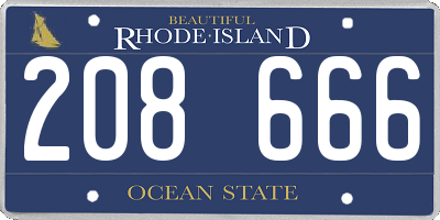 RI license plate 208666