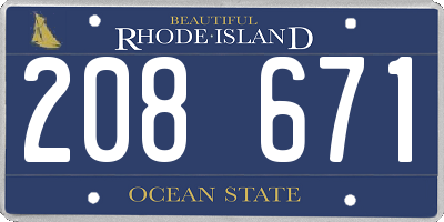 RI license plate 208671
