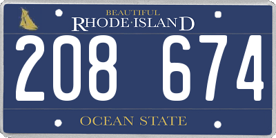 RI license plate 208674