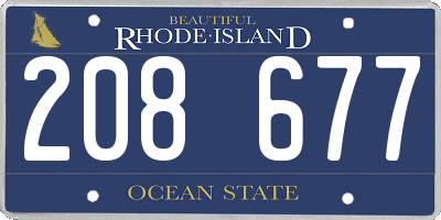 RI license plate 208677