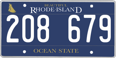 RI license plate 208679