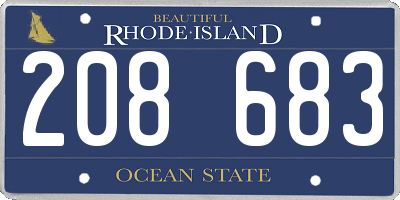 RI license plate 208683