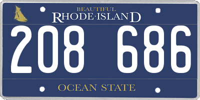 RI license plate 208686