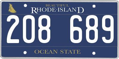 RI license plate 208689