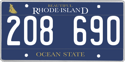 RI license plate 208690