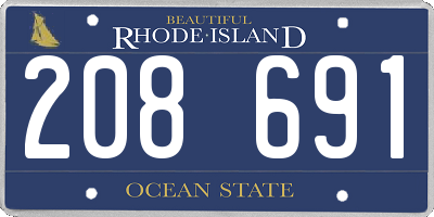 RI license plate 208691