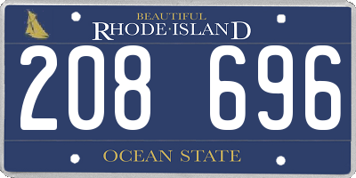 RI license plate 208696