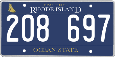 RI license plate 208697