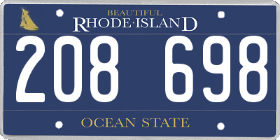 RI license plate 208698