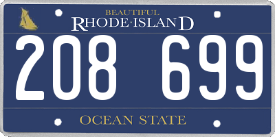 RI license plate 208699