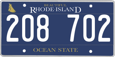 RI license plate 208702