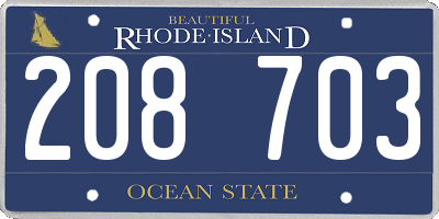 RI license plate 208703