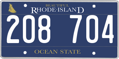 RI license plate 208704