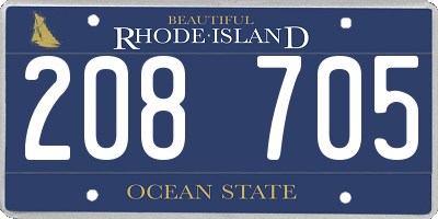 RI license plate 208705