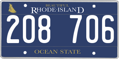 RI license plate 208706