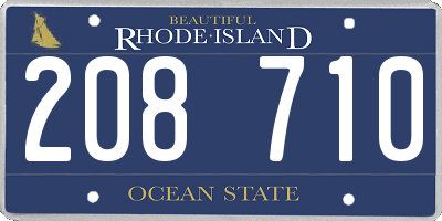 RI license plate 208710