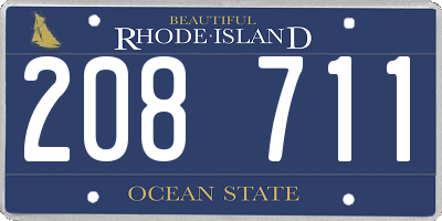 RI license plate 208711