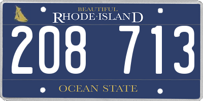 RI license plate 208713
