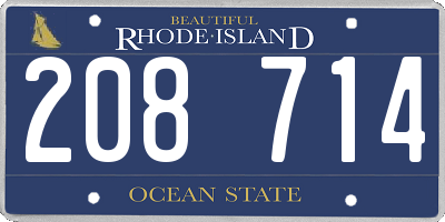 RI license plate 208714