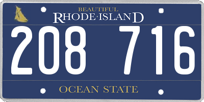 RI license plate 208716