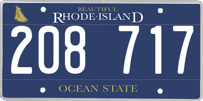 RI license plate 208717