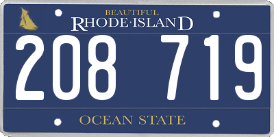 RI license plate 208719