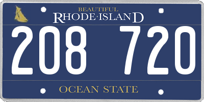 RI license plate 208720