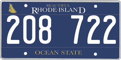 RI license plate 208722