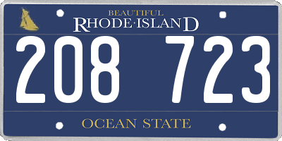 RI license plate 208723