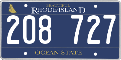 RI license plate 208727
