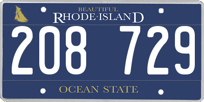 RI license plate 208729