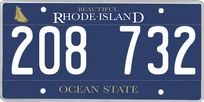 RI license plate 208732