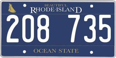 RI license plate 208735