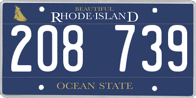 RI license plate 208739