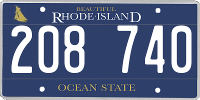 RI license plate 208740