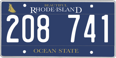 RI license plate 208741