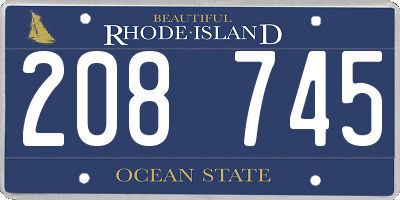 RI license plate 208745