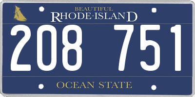 RI license plate 208751