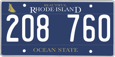 RI license plate 208760