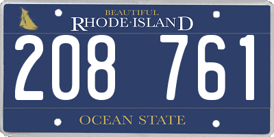 RI license plate 208761